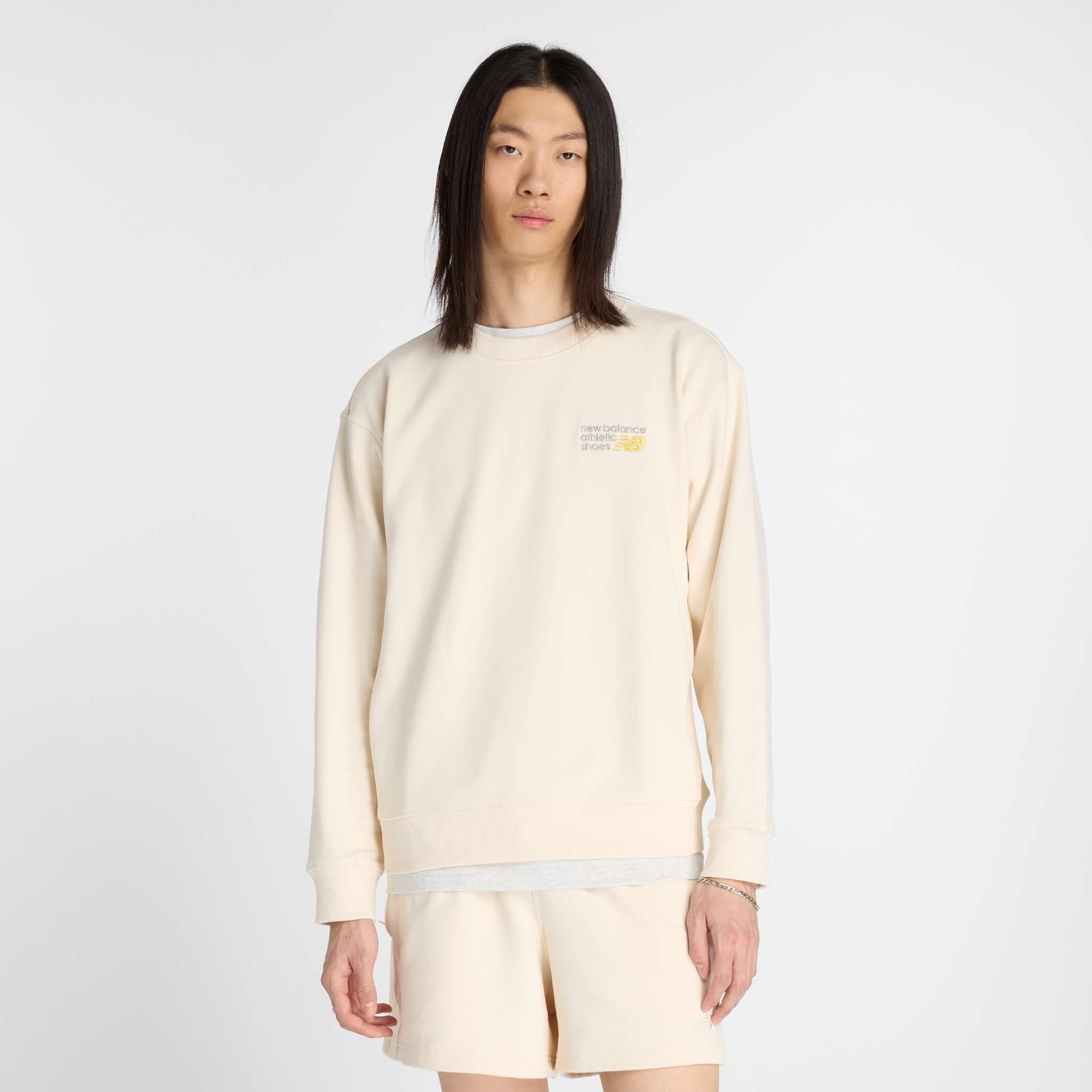 Bluza męska New Balance MT41547PEF – beżowa