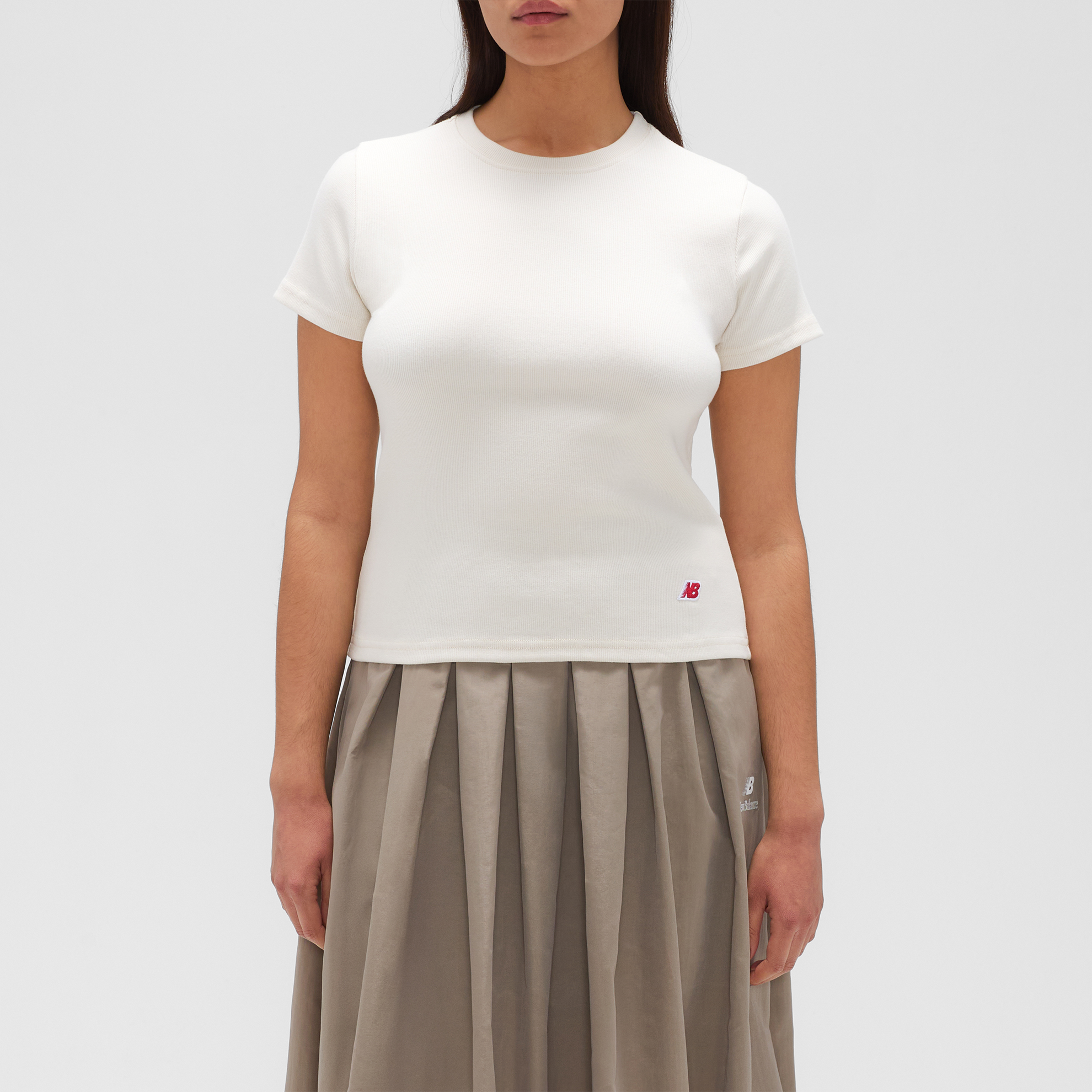 Koszulka damska New Balance MADE in USA WT53561LIN – beżowa