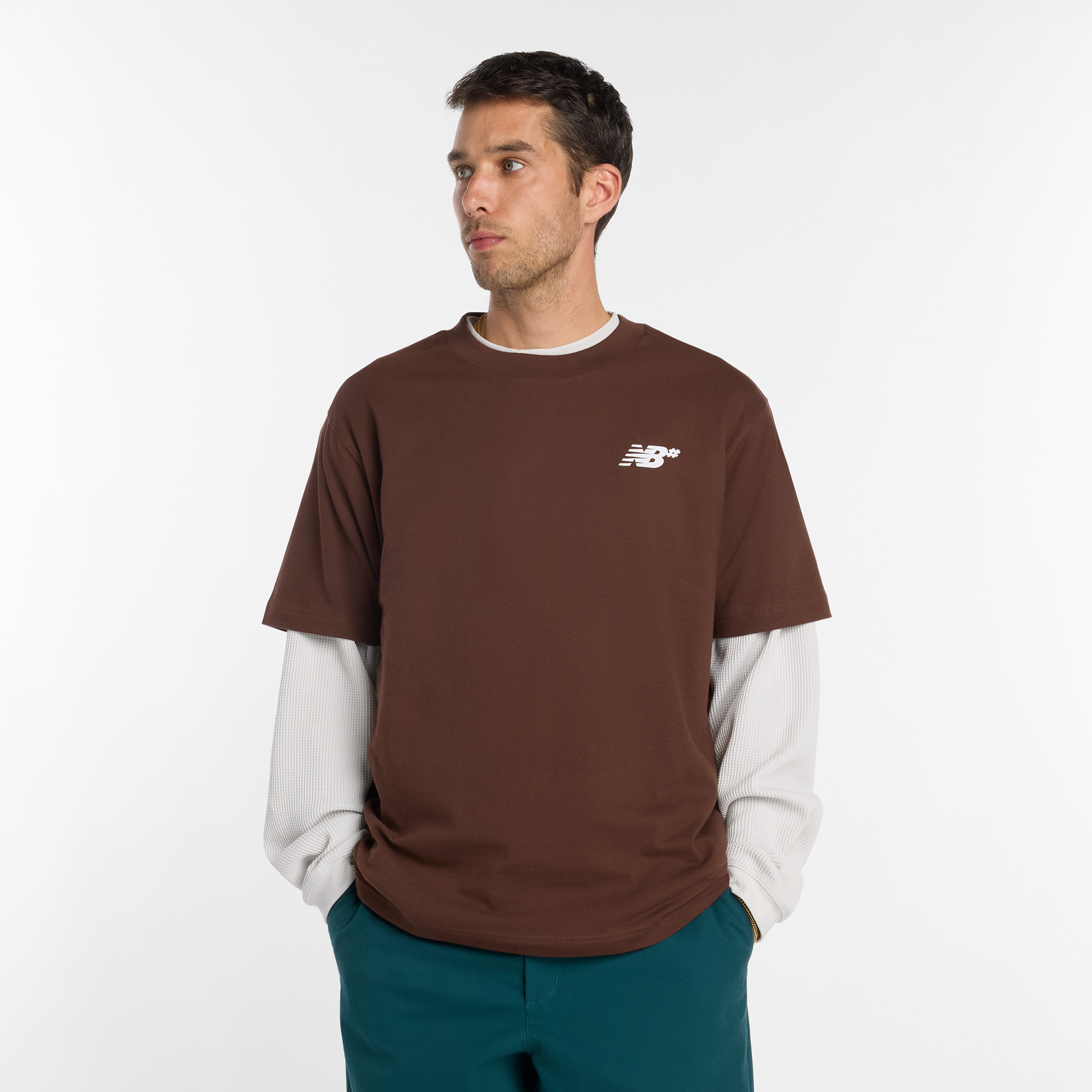 Koszulka męska New Balance Numeric MT53706ABJ– brązowa