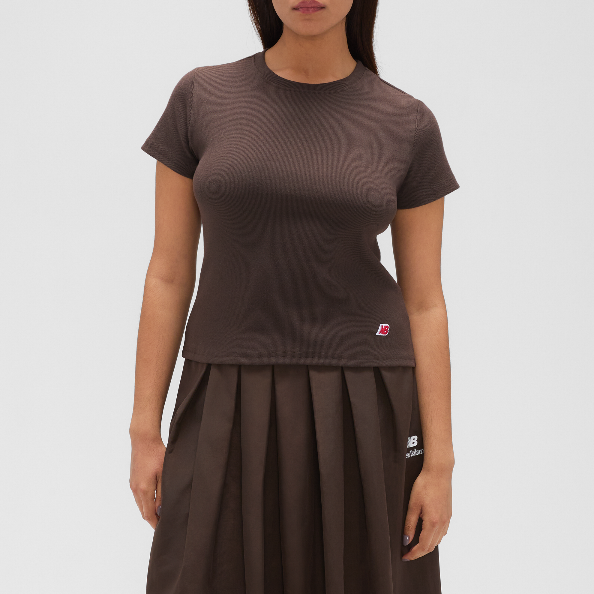 Koszulka damska New Balance MADE in USA WT53561RHE – brązowa