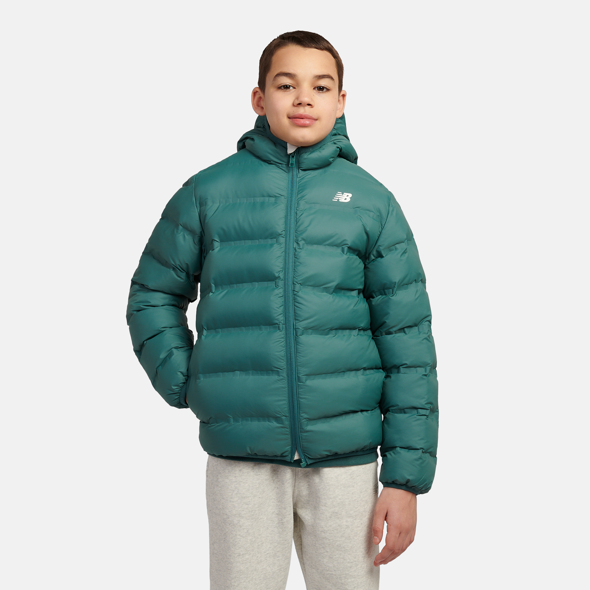 Kurtka dziecięca New Balance LAKB0036NUS – zielona