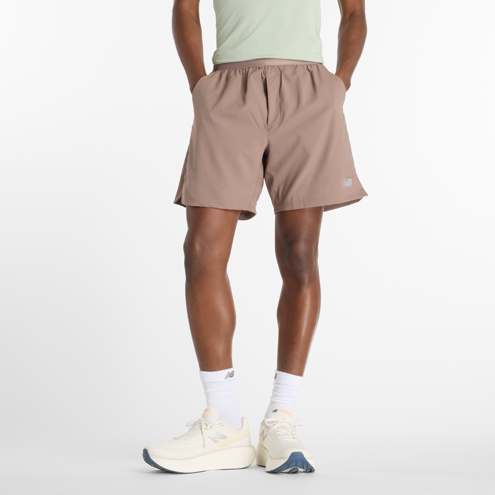 Spodenki męskie New Balance MS41288EAS – bezowe