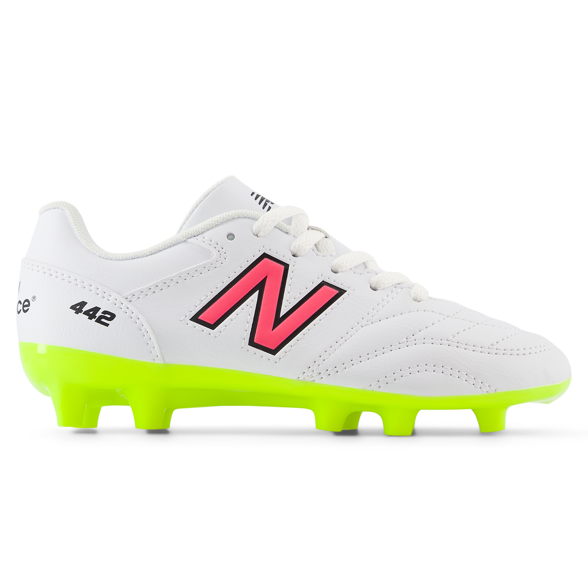 Korki dziecięce New Balance 442 ACADEMY JNR FG V2 JS43FWH2 – białe
