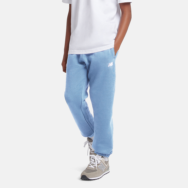 Spodnie dziecięce New Balance LAKB0007HEB – niebieskie