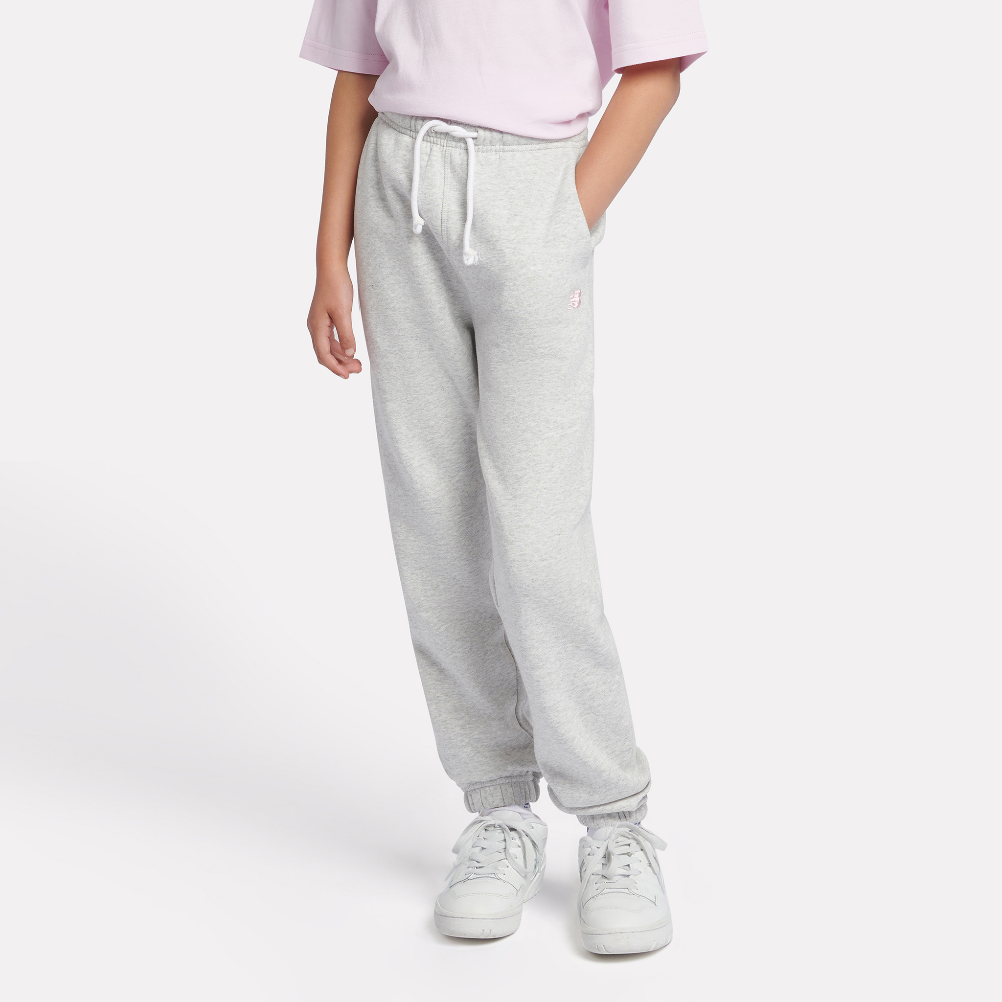 Spodnie dziecięce New Balance LAKG0058AHH – szare