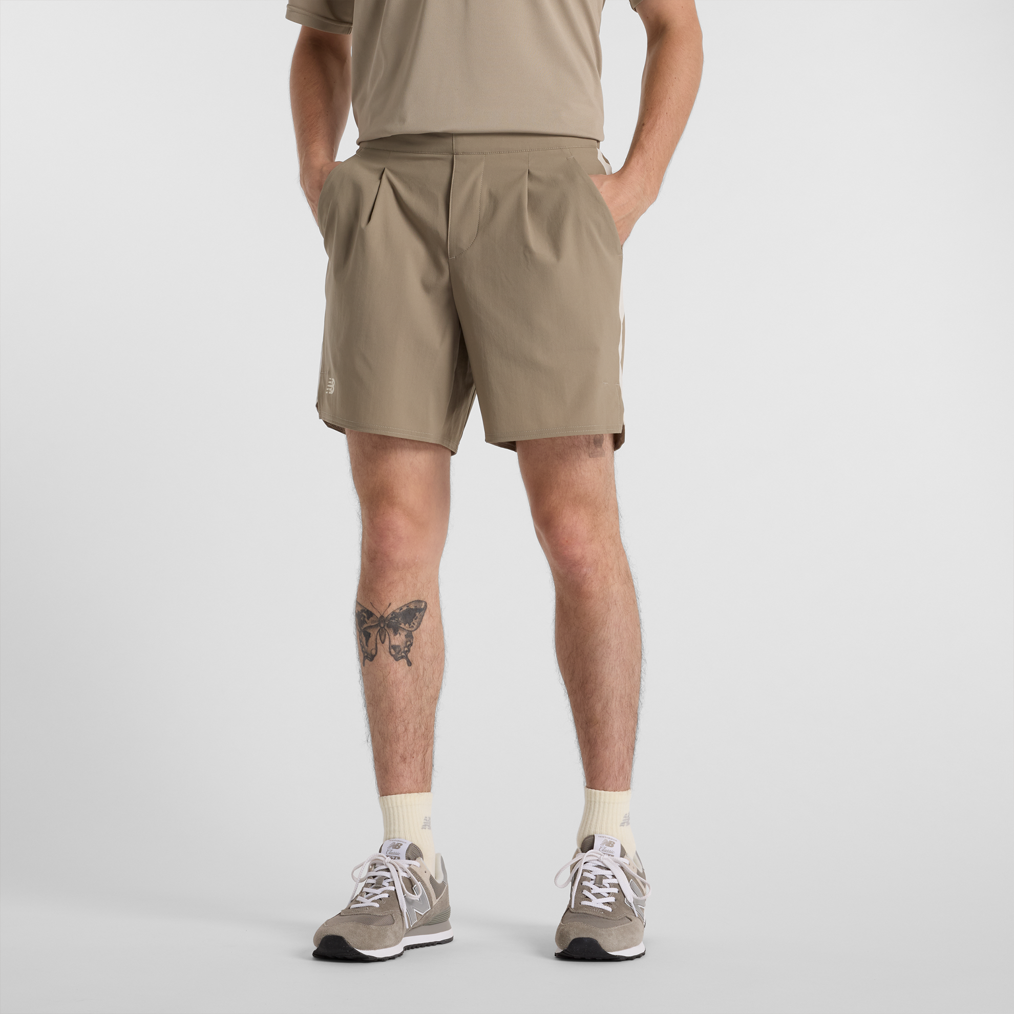 Spodenki męskie New Balance MS41401ADS – beżowe